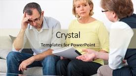  Presentation with financial - Slide set featuring tax law - mature couple getting financial advice background and a lemonade colored foreground