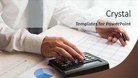  Presentation with accountant - Presentation theme consisting of tax management - accountant at work in his background and a white colored foreground