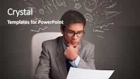  Presentation with front desk - Colorful presentation theme enhanced with tax management - manager in front backdrop and a dark gray colored foreground