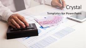  Presentation with accountant - Slides with tax payments - business accountant checking documents background and a soft green colored foreground