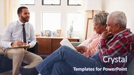  Presentation with active seniors senior couple - PPT layouts featuring tax policy - senior couple meeting with male background and a ocean colored foreground