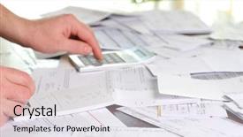  Presentation with spread - Audience pleasing theme consisting of tax problems - large amount of bills spread backdrop and a light gray colored foreground