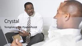  Presentation with record - Presentation theme featuring tax record - businessmen paying heavy financial expenses background and a light gray colored foreground