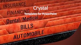  Presentation with recording - Presentation design consisting of tax record - filing folders for recording expenses background and a crimson colored foreground