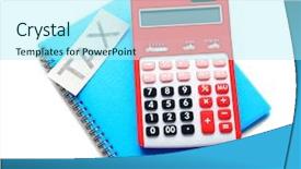  Presentation with red white blue confetti - Theme enhanced with tax red calculator and blue background and a arctic colored foreground