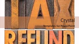  Presentation with tax abstract - Presentation theme having tax refund - isolated word abstract background and a coral colored foreground