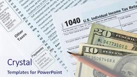  Presentation with tax income - Colorful slide deck enhanced with tax return form for 2015 backdrop and a  colored foreground