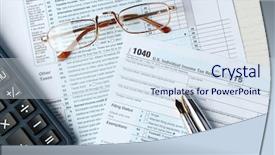  Presentation with income tax - Theme consisting of tax return form for 2015 background and a  colored foreground