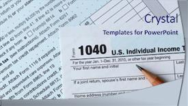  Presentation with tax income - Slides enhanced with tax return form for 2015 background and a  colored foreground