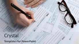  Presentation with next year - Theme having tax return form for 2015 background and a lemonade colored foreground