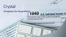  Presentation with income tax - Audience pleasing slide deck consisting of tax return form for 2015 backdrop and a sky blue colored foreground