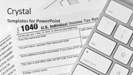  Presentation with tax income - Colorful presentation design enhanced with tax return form for 2015 backdrop and a  colored foreground