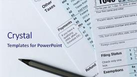 Presentation with income tax - PPT theme having tax return form for 2015 background and a  colored foreground