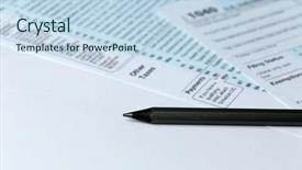  Presentation with income tax - Colorful slides enhanced with tax return form for 2015 backdrop and a  colored foreground