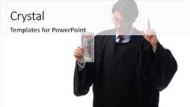  Presentation with judge - PPT theme consisting of tax rules - young handsome judge isolated background and a  colored foreground