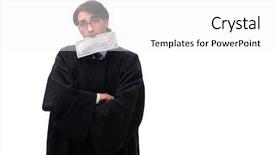  Presentation with frames isolated on white brown - Presentation theme consisting of tax rules - young handsome judge isolated background and a  colored foreground