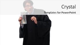  Presentation with judge - Amazing PPT layouts having tax rules - young handsome judge isolated backdrop and a  colored foreground