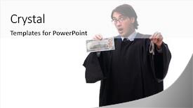  Presentation with brown sugar isolated on white - Colorful presentation theme enhanced with tax rules - young handsome judge isolated backdrop and a  colored foreground