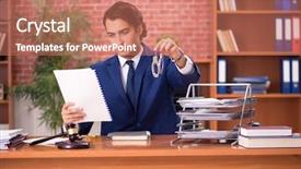  Presentation with lawyer - Beautiful presentation design featuring tax rules - young handsome lawyer working backdrop and a coral colored foreground