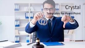  Presentation with lawyer - Audience pleasing slide deck consisting of tax rules - young lawyer judge sitting backdrop and a  colored foreground