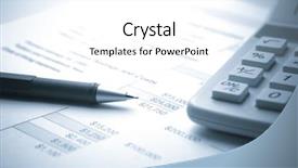  Presentation with blue financial - Colorful presentation theme enhanced with  backdrop and a  colored foreground