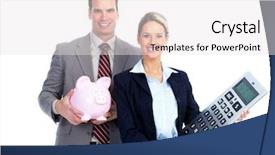  Presentation with business calculator - Cool new presentation theme with save tax - business team with calculator backdrop and a white colored foreground