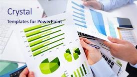  Presentation with business calculator - PPT theme with save tax - hand with calculator finance background and a sky blue colored foreground