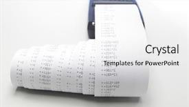  Presentation with desktop - Presentation theme enhanced with desktop calculator with paper roll background and a  colored foreground