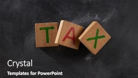  Presentation with tax - Cool new presentation theme with tax-word-on-black-board backdrop and a dark gray colored foreground
