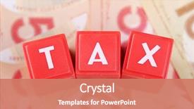  Presentation with tax - Presentation featuring tax word on money background background and a coral colored foreground