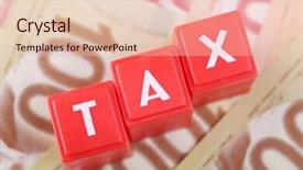  Presentation with tax - Presentation theme enhanced with tax word on money background background and a lemonade colored foreground