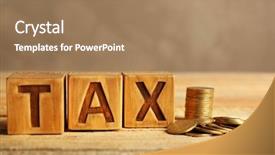  Presentation with tax - Theme featuring taxation - tax concept with cubes background and a coral colored foreground