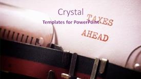  Presentation with taxes - Slide deck with taxes-ahead-phrase-written background and a sky blue colored foreground