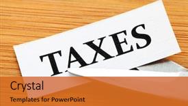  Presentation with tax - Cool new presentation theme with taxes deduct backdrop and a gold colored foreground