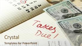  Presentation with planner - Slides having taxes due written background and a  colored foreground