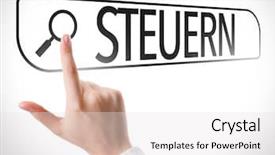  Presentation with taxes - Audience pleasing presentation theme consisting of taxes in german written backdrop and a white colored foreground