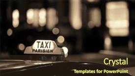  Presentation with taxi - Colorful slides enhanced with taxi at night in paris street bokeh backdrop and a tawny brown colored foreground