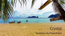  Presentation with taxi - Theme enhanced with taxi-boats in the tropical background and a  colored foreground