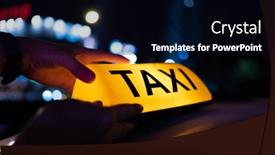  Presentation with light sign - Presentation theme featuring taxi-car-light-on-dark background and a black colored foreground