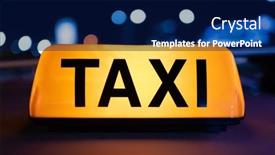  Presentation with light sign - PPT theme enhanced with taxi-car-yellow-light-sign background and a  colored foreground