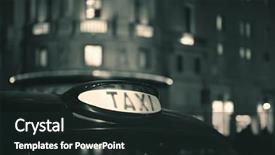  Presentation with old london - Beautiful slide deck featuring taxi in street in london backdrop and a  colored foreground