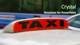  Presentation with zoom - Theme consisting of taxi sign with pass background and a tawny brown colored foreground