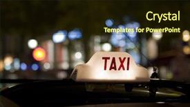  Presentation with taxi - PPT layouts with taxi waiting for a fare background and a wine colored foreground
