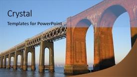  Presentation with rail bridge - PPT layouts enhanced with tay rail bridge at dusk background and a light blue colored foreground