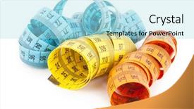  Presentation with measuring blood pressure in haitian - Presentation theme with taylor - measuring tapes background and a light blue colored foreground