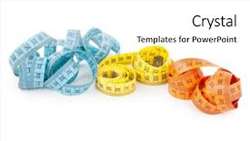  Presentation with measuring - Beautiful presentation theme featuring taylor - measuring tapes backdrop and a white colored foreground