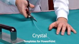  Presentation with scissor lift - Amazing presentation having taylor cutting fabric using backdrop and a teal colored foreground