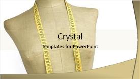  Presentation with repairer tape recorder technology - Presentation design featuring taylor mannequin with tape measure background and a lemonade colored foreground