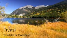  Presentation with bbq park - PPT theme consisting of taylor park reservoir in colorado background and a gold colored foreground