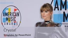  Presentation with microsoft - Amazing PPT theme having taylor-swift-at-the-2018 backdrop and a light blue colored foreground